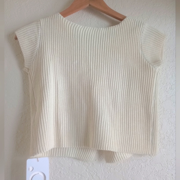 COPY - Commense short sleeve ivory knit cardigan - Picture 8 of 9